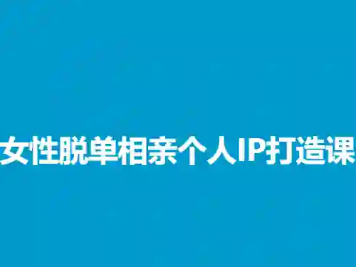 蓝冰《女性脱单相亲个人IP打造课》实战指南｜限时揭秘专属变现路径-初心情感社