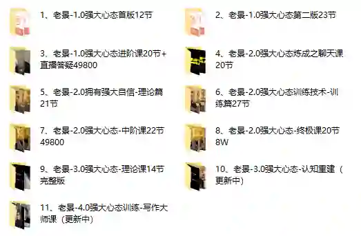 老景强大心态系列11套｜实战指南+限时揭秘+专属更新-初心情感社